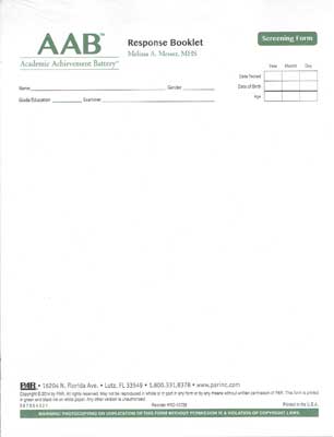 (image for) AAB Screening Form Response Booklets (25)