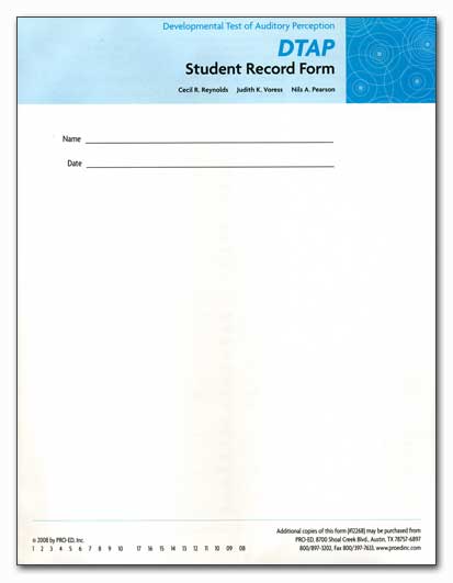 (image for) DTAP Student Record Forms
