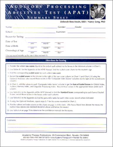 (image for) APAT 25 Summary Sheets