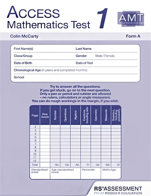 (image for) AMT - Access Mathematics Test 2ED Tests 1 Form A PK10