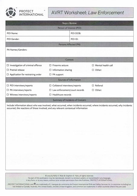 (image for) AVRT - Law Enforcement Worksheets (50)