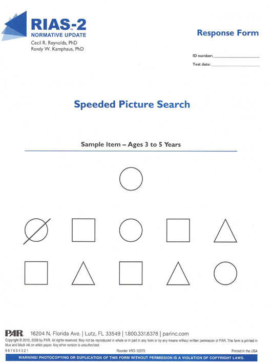 RIAS-2 NU Print Response Form (25) (image for) RIAS-2 NU Print Response Form (25)
