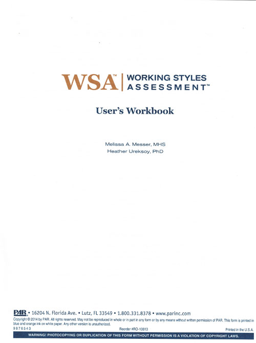 (image for) WSA - User’s Workbooks (pkg of 25)