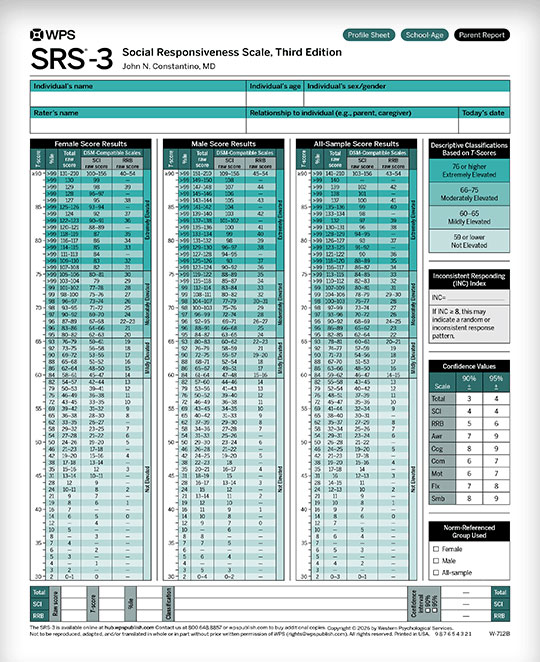 SRS-3 School-Age Print Form (25) (image for) SRS-3 School-Age Print Form (25)