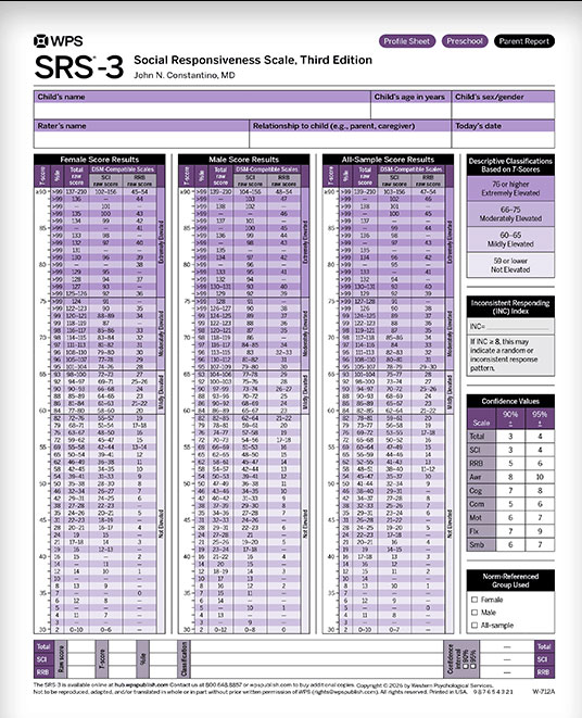 SRS-3 Preschool Print Form (25) (image for) SRS-3 Preschool Print Form (25)